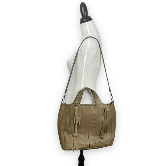 Vince Camuto | Caol Deep Moss Pebble Leather Large Handbag Tote Shoulder Strap - Picture 3 of 15